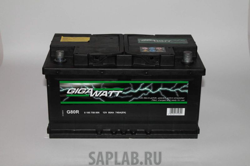 Купить GIGAWATT 185758006 Аккумулятор Gigawatt 12B 80Ah 740A оп 315х175х175 GIGAWATT арт. 0185758006