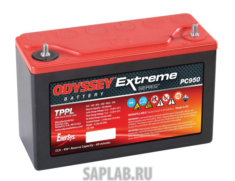 Купить ODYSSEY PC950 Аккумулятор Odyssey PC950 12В 34Ач 400CCA 250x97x156 мм Обратная (-+)