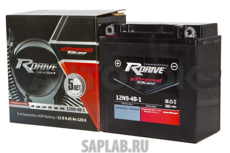 Купить RDRIVE RDRIVE12N94B1 Аккумулятор RDRIVE-12N9-4B-1 12В 9Ач 120CCA 135x75x139 мм Прямая (+-)