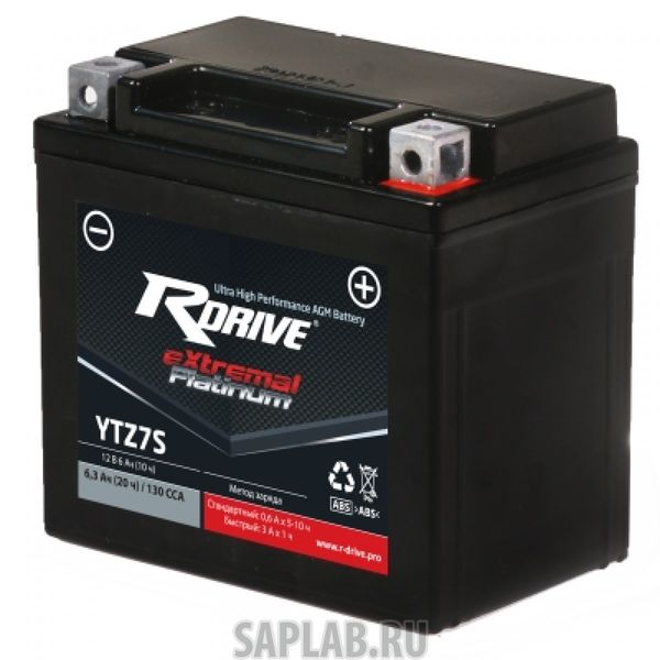Купить RDRIVE RDRIVEYTZ7S Аккумулятор RDRIVE-YTZ7S 12В 6Ач 130CCA 113x70x105 мм Обратная (-+)