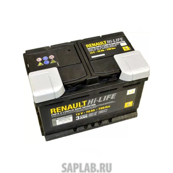 Купить RENAULT 7711821598 Аккумуляторная батарея L3 70ah/720a, Аналог 7711238598 RENAULT