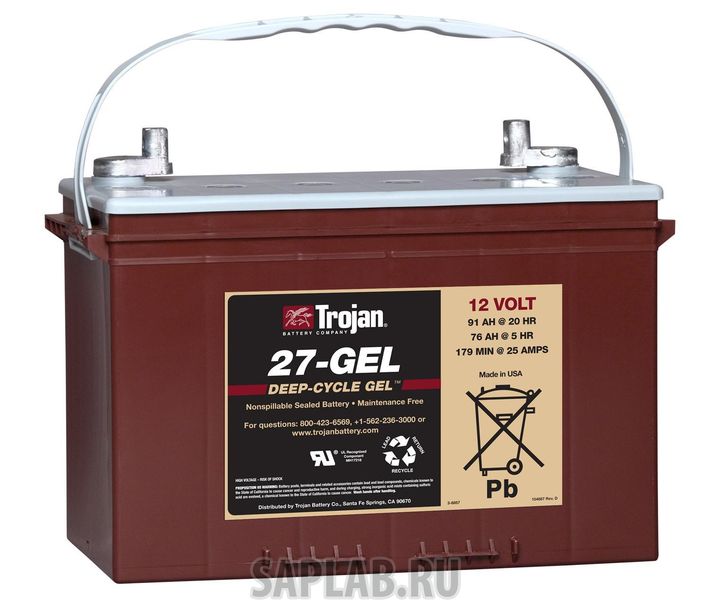Купить TROJAN 27GEL Аккумулятор TROJAN 27-GEL 12V 91A (324х171х234)