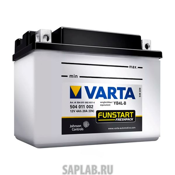 Купить VARTA 504011002 Аккумуляторная Батарея Powersports Freshpack [12v 4ah 50a B00] Varta