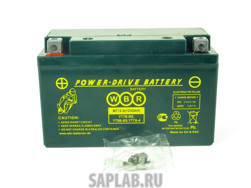 Купить WBR 1058170525001 Аккумулятор мотоциклетный WBR MT 12-8 12V8AH YT7B-BS,YT9B-BS,YT7B-4