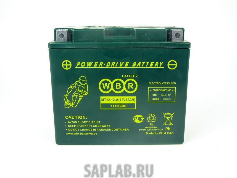 Купить WBR 1058332036651 Аккумулятор мотоциклетный WBR MT 12-12A 12V12AH YT12B-BS