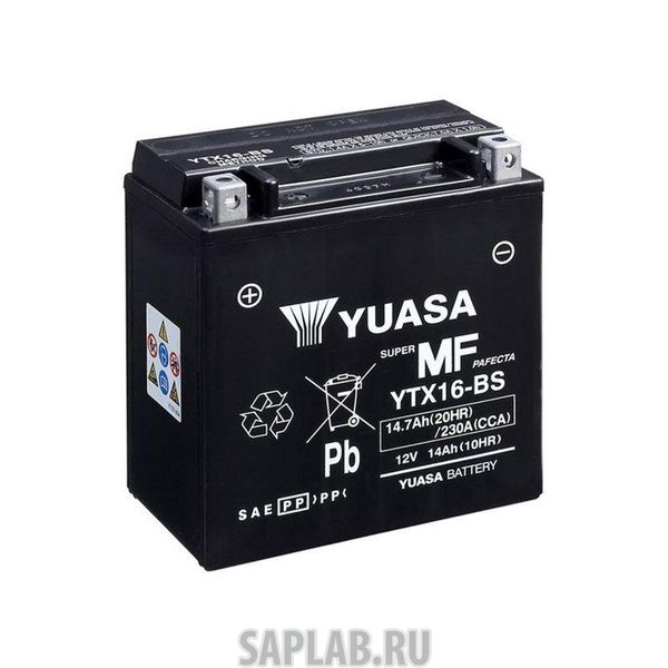 Купить YUASA YTX16BS Аккумулятор Yuasa YTX16-BS 12В 14Ач 230CCA 150x87x161 мм Прямая (+-)