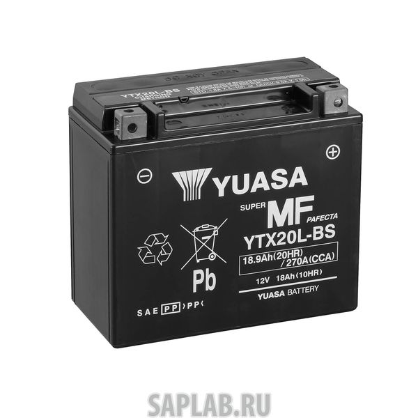 Купить YUASA YTX20LBS Аккумулятор Yuasa YTX20L-BS 12В 18Ач 270CCA 175x87x155 мм Обратная (-+)