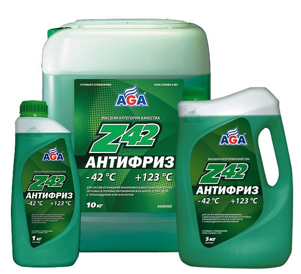Купить Aga AGA050Z Антифриз,готовый к применению  -42С /зеленый/   10л