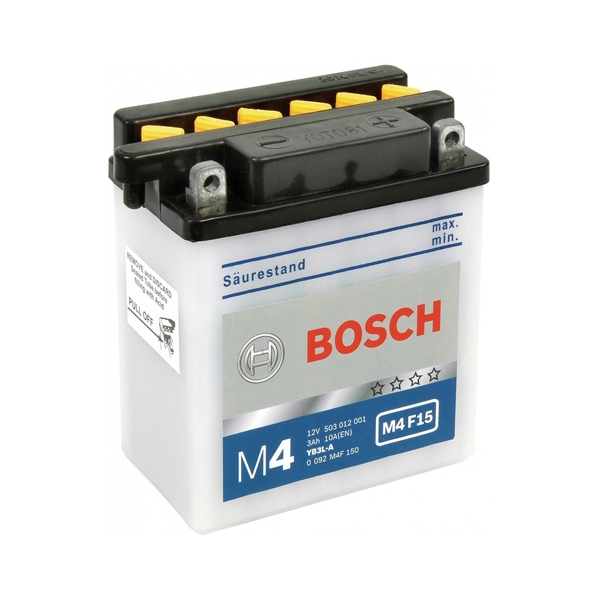 Купить BOSCH 0092M4F150 Мото аккумулятор BOSCH FRESH PACK M4F15 12V 3AH 30A обр.пол. Y6 (YB3L-A), 100x58x112