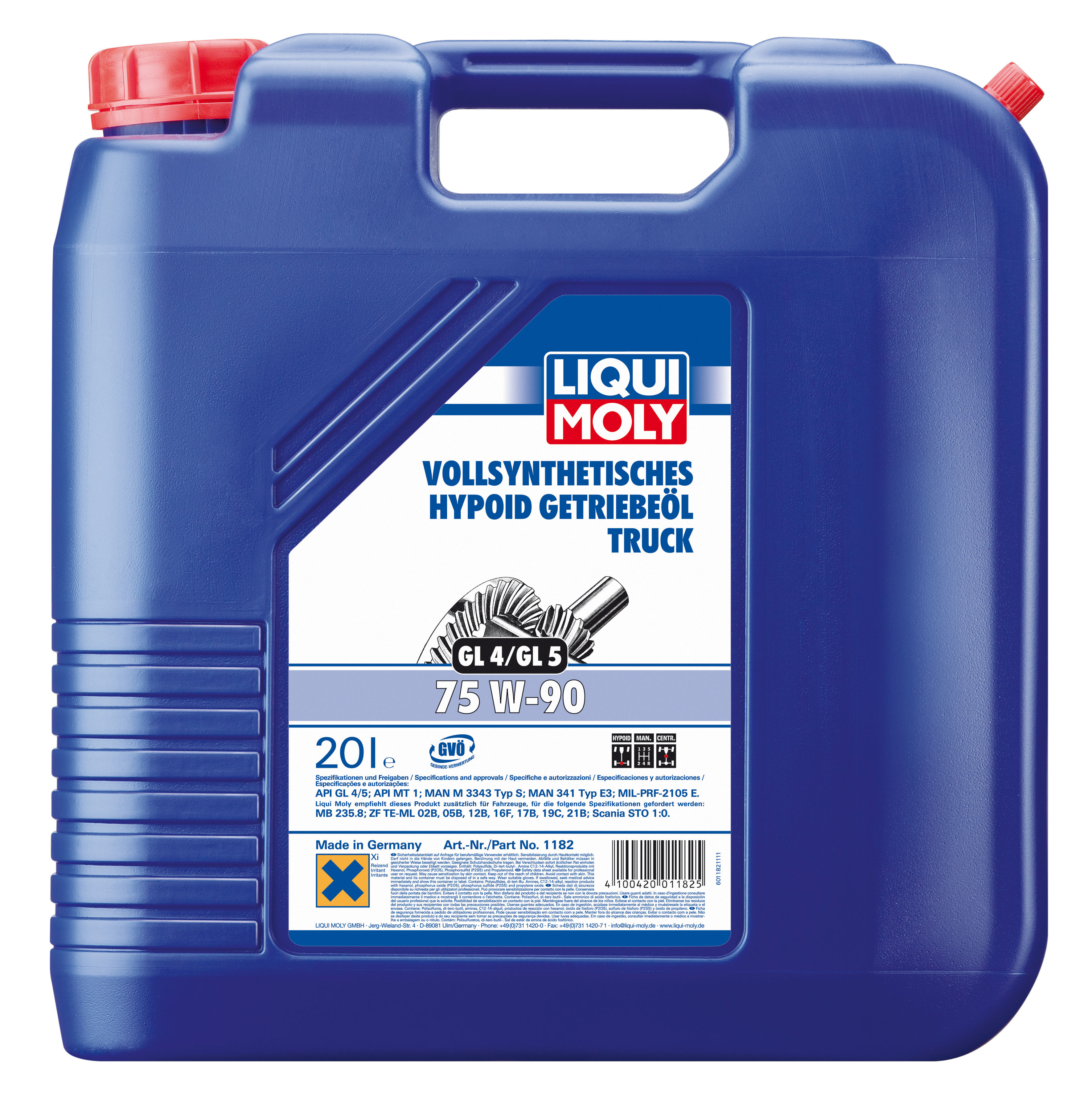 Купить Liqui moly 1182 Трансмиссионное масло Vollsynthetisches Hypoid Getriebeoil Truck SAE 75W-90
