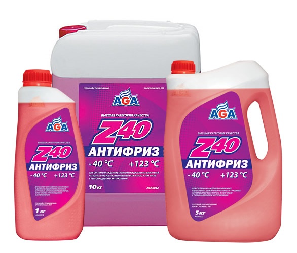 Купить Aga AGA001Z Антифриз готовый  -40C /красный/   1л