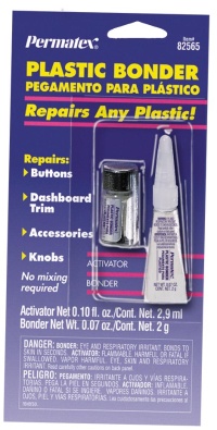 Купить Permatex 82565 СУПЕРКЛЕЙ ДЛЯ ПЛАСТИКА двухкомпонентный 2г(клей) + 2,9мл(активатор)